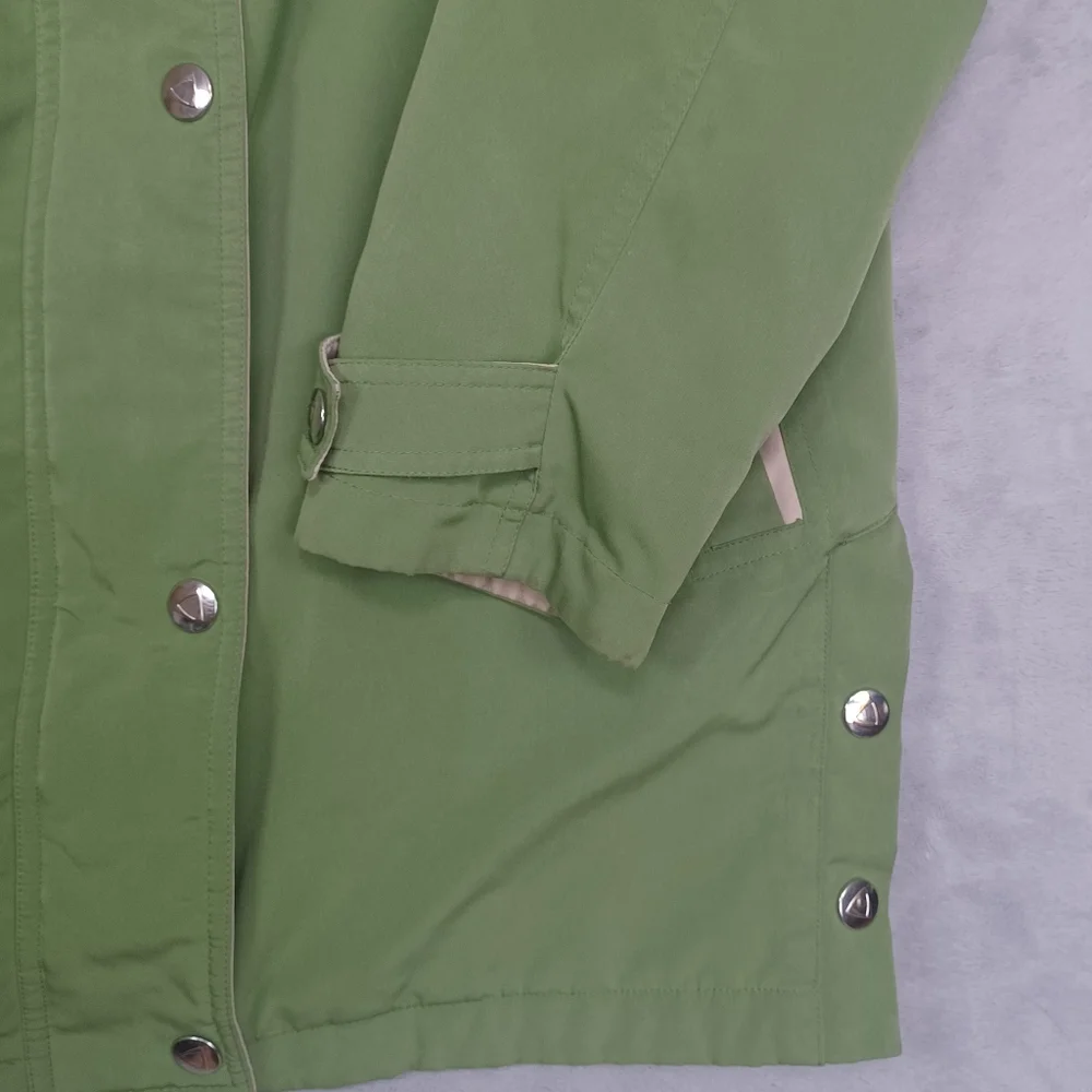 Liz Claiborne Green Utility Jacket with Tan Trim - Picture 7 of 13